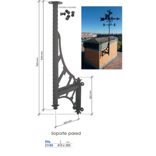 SOPORTE VELETA TEJADO P-21189