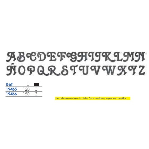 LETRAS DE FORJA MAYÚSCULAS BARROCAS