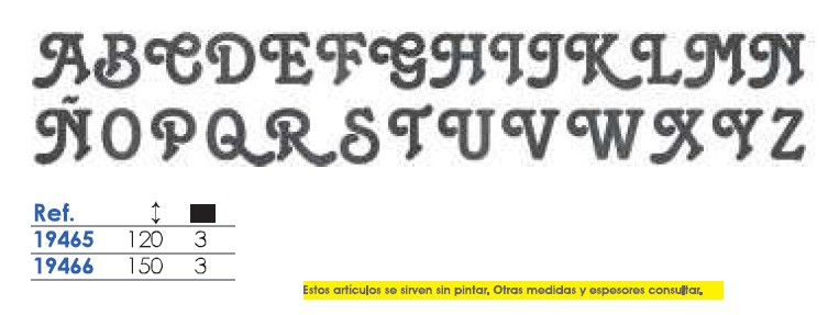LETRAS DE FORJA MAYÚSCULAS BARROCAS