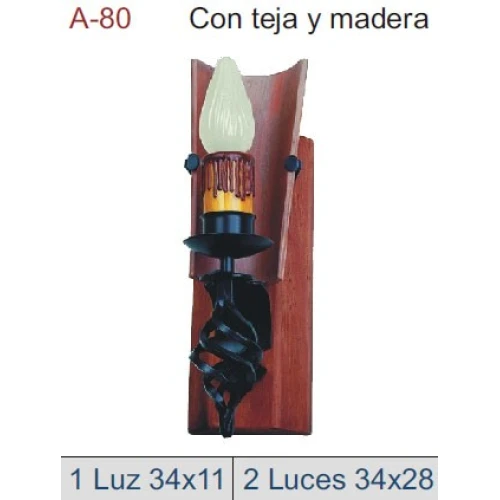 APLIQUE DE FORJA CON MADERA Y TEJA