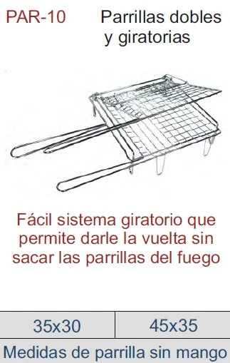 PARRILLA DOBLE Y GIRATORIA